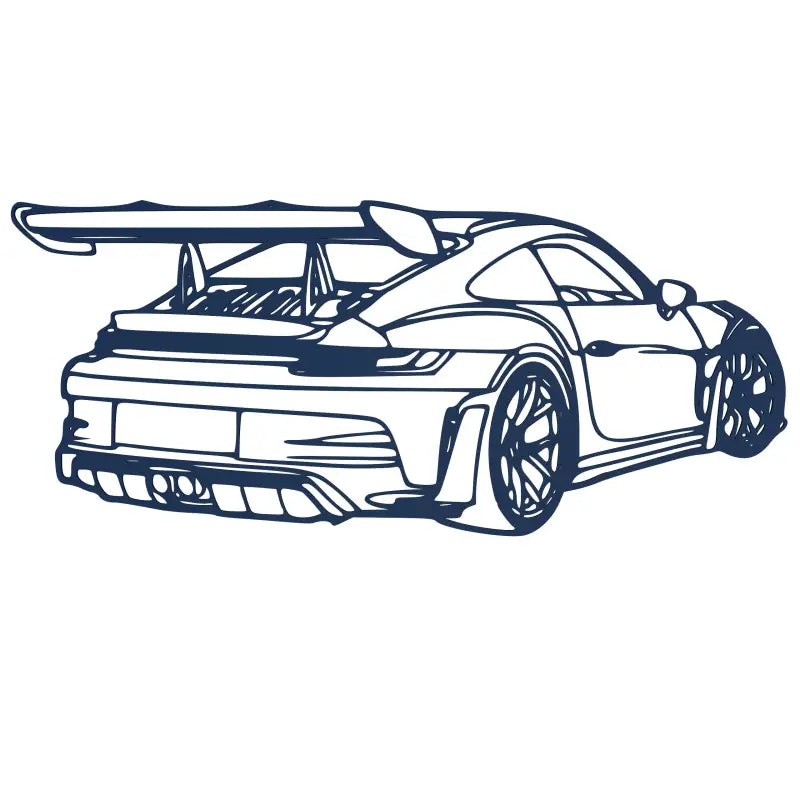Tył Porsche 911 – Dekoracja Ścienna - Niebieski