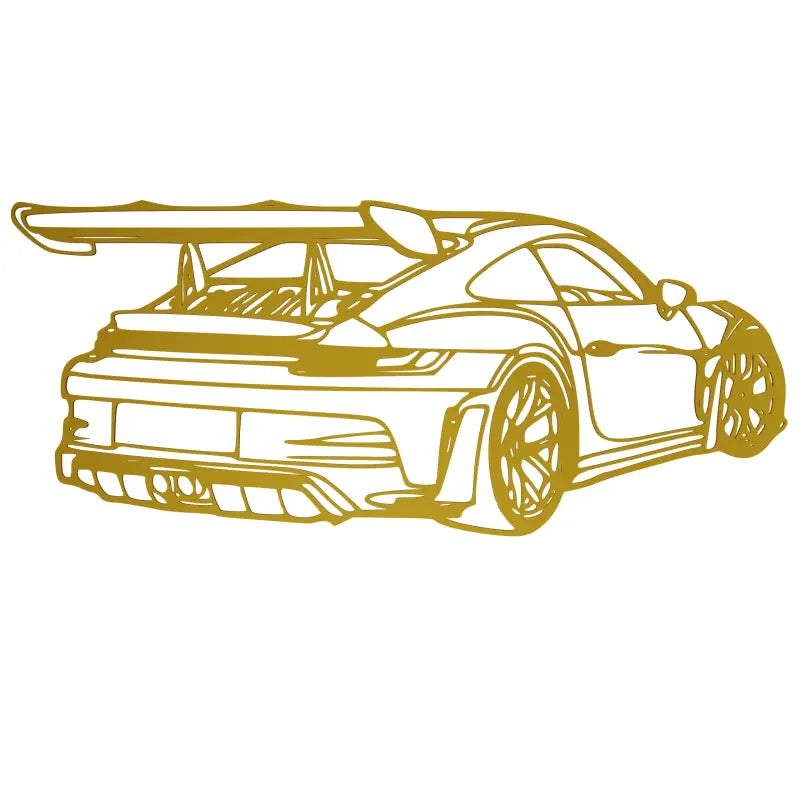 Tył Porsche 911 – Dekoracja Ścienna - Złoty