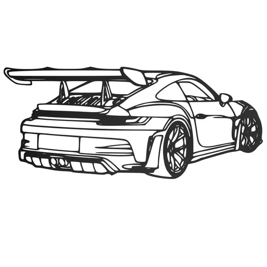 Tył Porsche 911 – Dekoracja Ścienna - Czarny