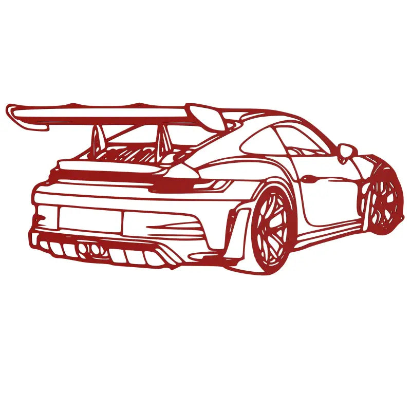 Tył Porsche 911 – Dekoracja Ścienna - Czerwony