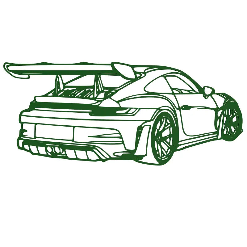 Tył Porsche 911 – Dekoracja Ścienna - Zielony