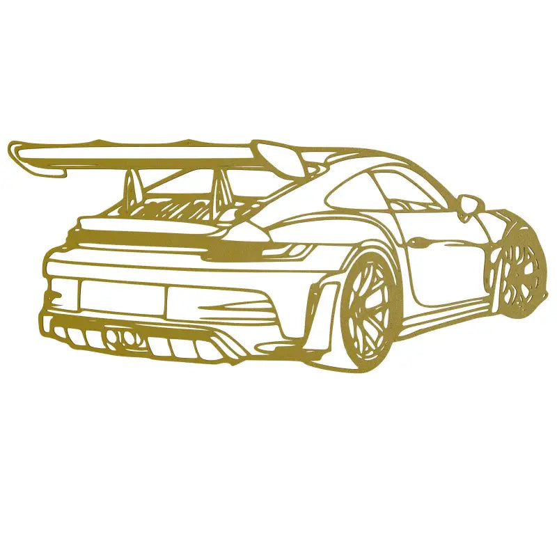 Tył Porsche 911 – Dekoracja Ścienna - Żółty